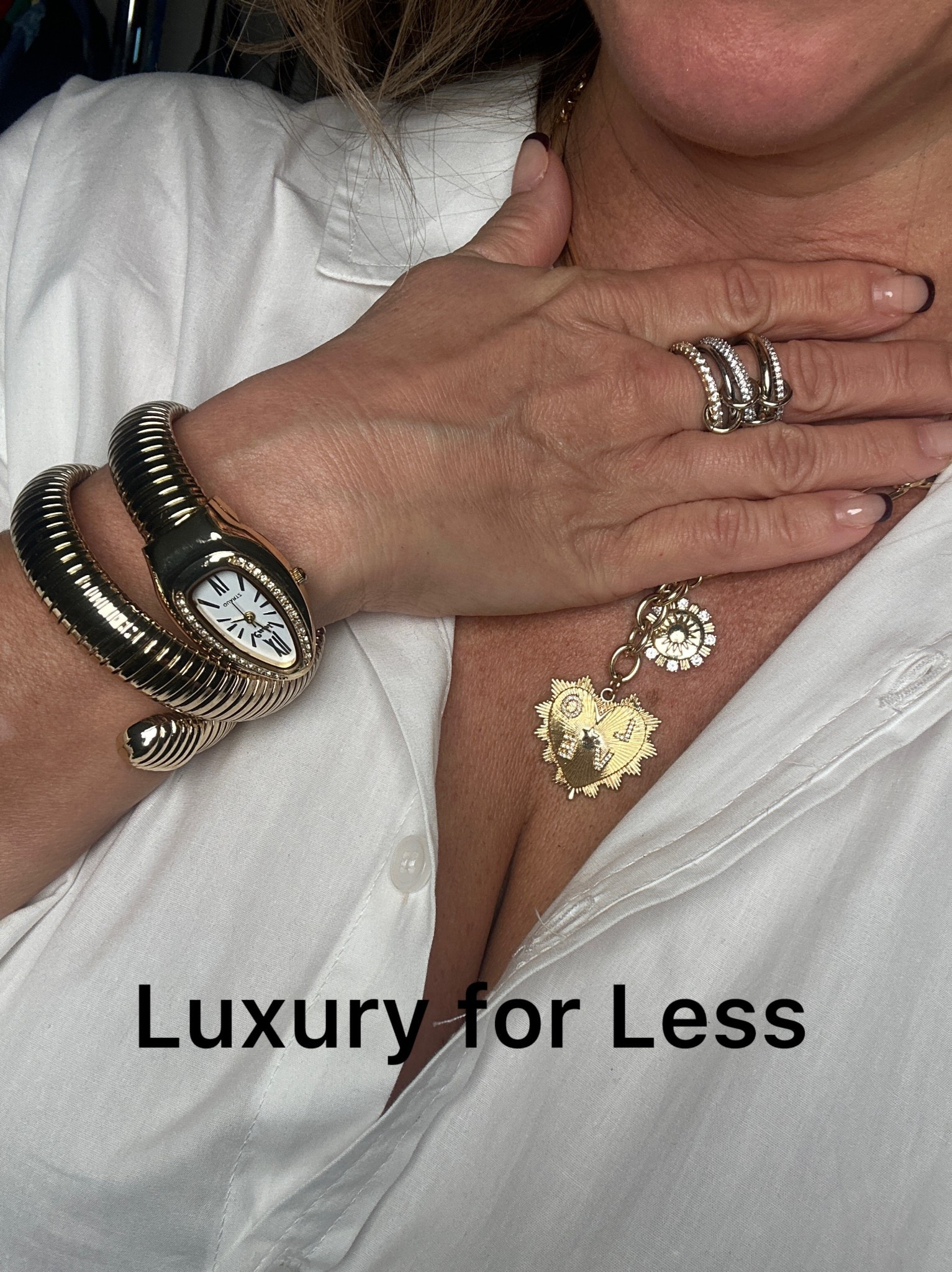 I love luxury jewelry, but I don’t always love the high-end prices that come with them. Each of the items in the picture are under $30! I can’t tell you how many times I have been complimented on this watch. The quality on all three of these items is so good! Add flair, personality, sophistication to all your outfits! Price drop on the white button down but limited sizes available. Linked another similar at a great price! 

#LTKStyleTip #LTKSaleAlert #LTKFindsUnder50