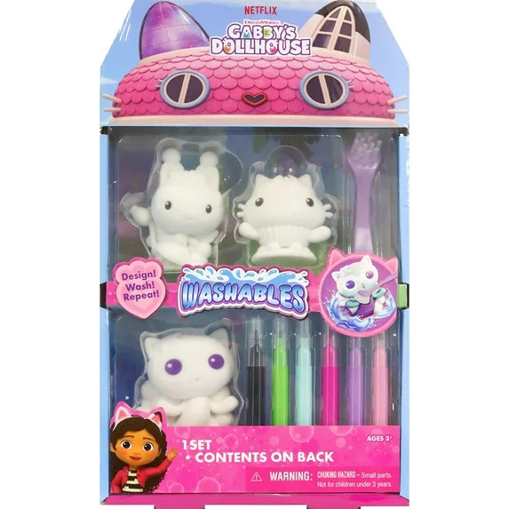 Gabby's Dollhouse Washables 3 Fuzzy Characters, Customizable, Ages 3+ | Walmart (US)