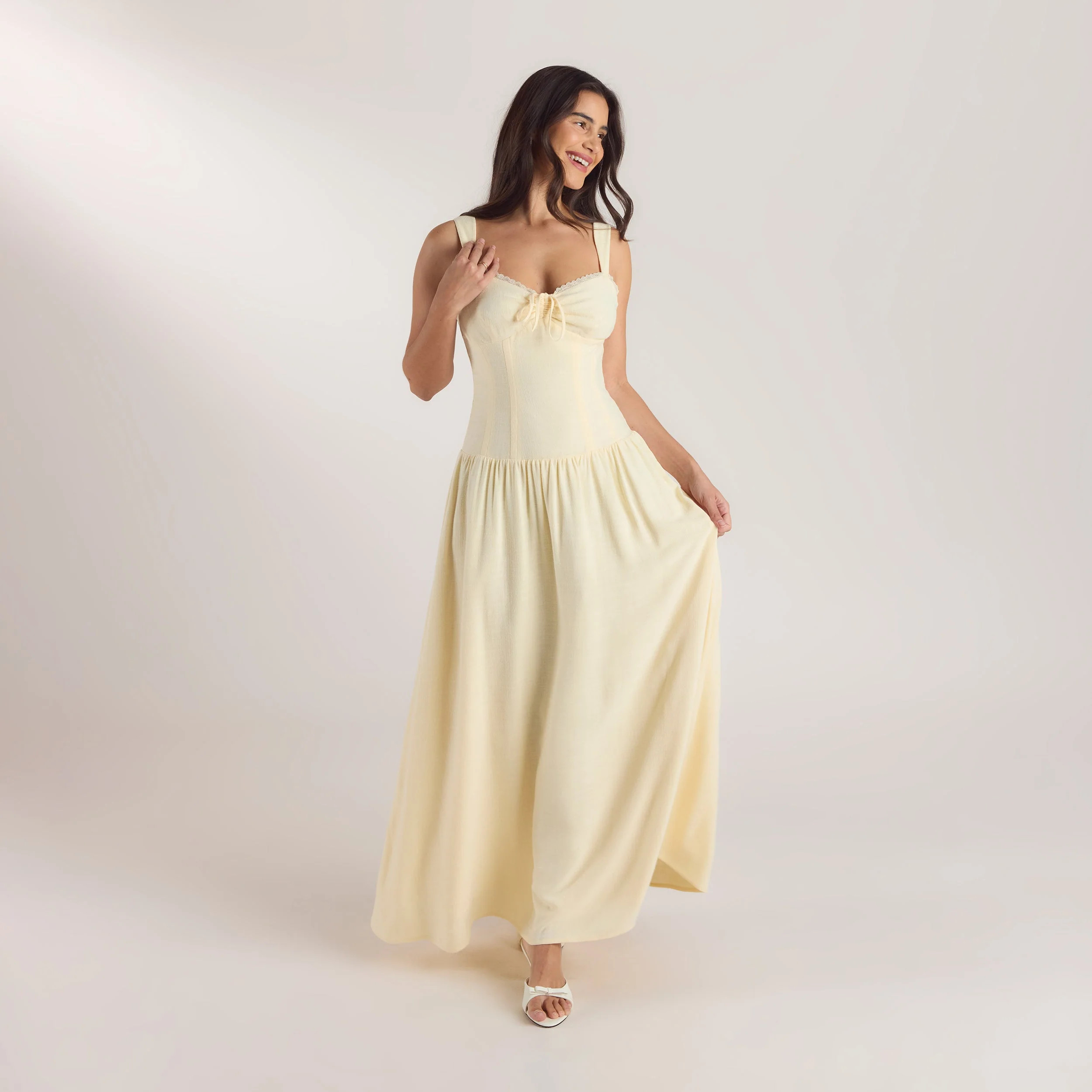 Drop-Waist Maxi Dress - Lemon | Lounge (UK)