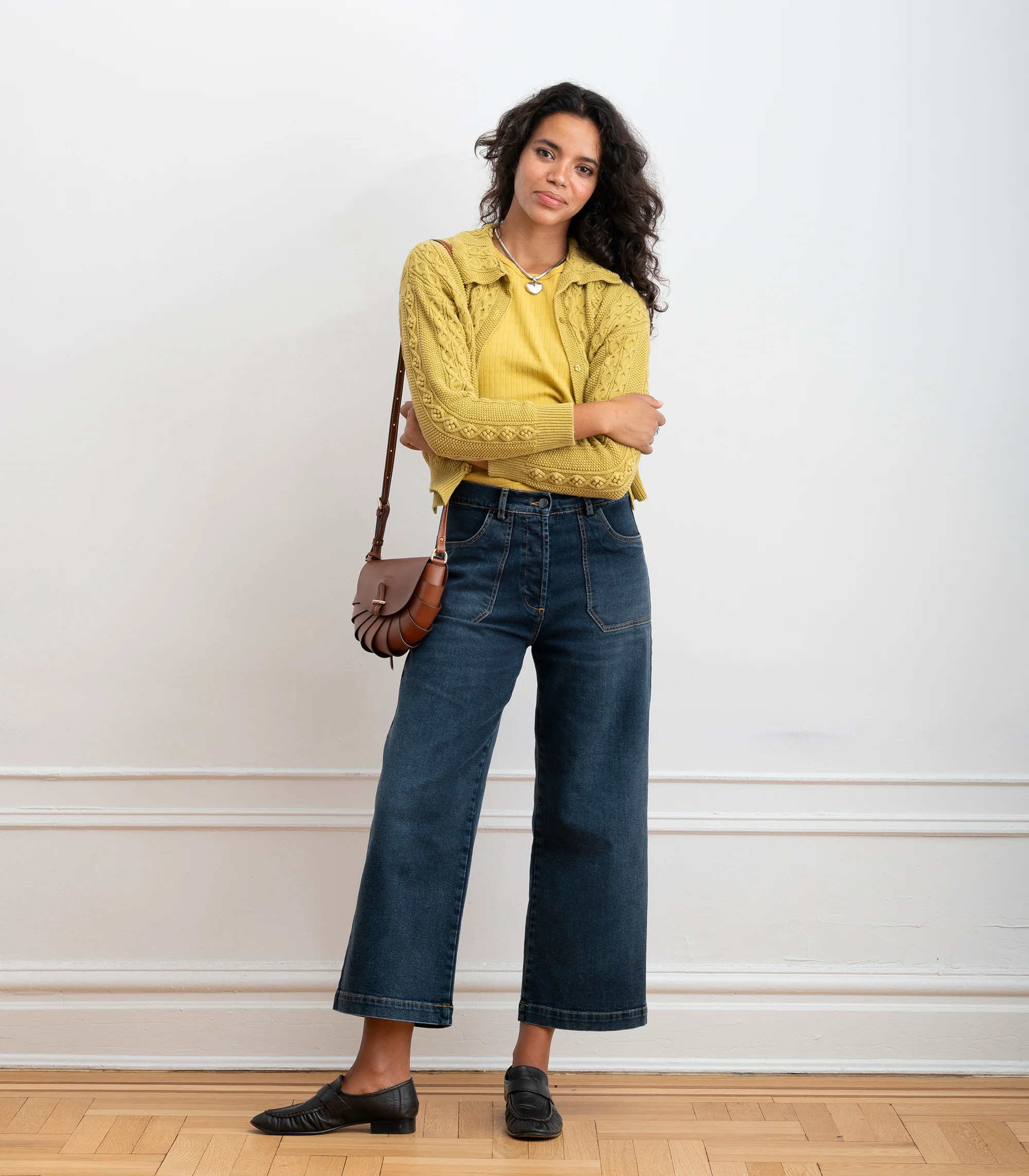 Simone Wide Crop Jeans - Cowboy Wash | Loup Brand Inc.