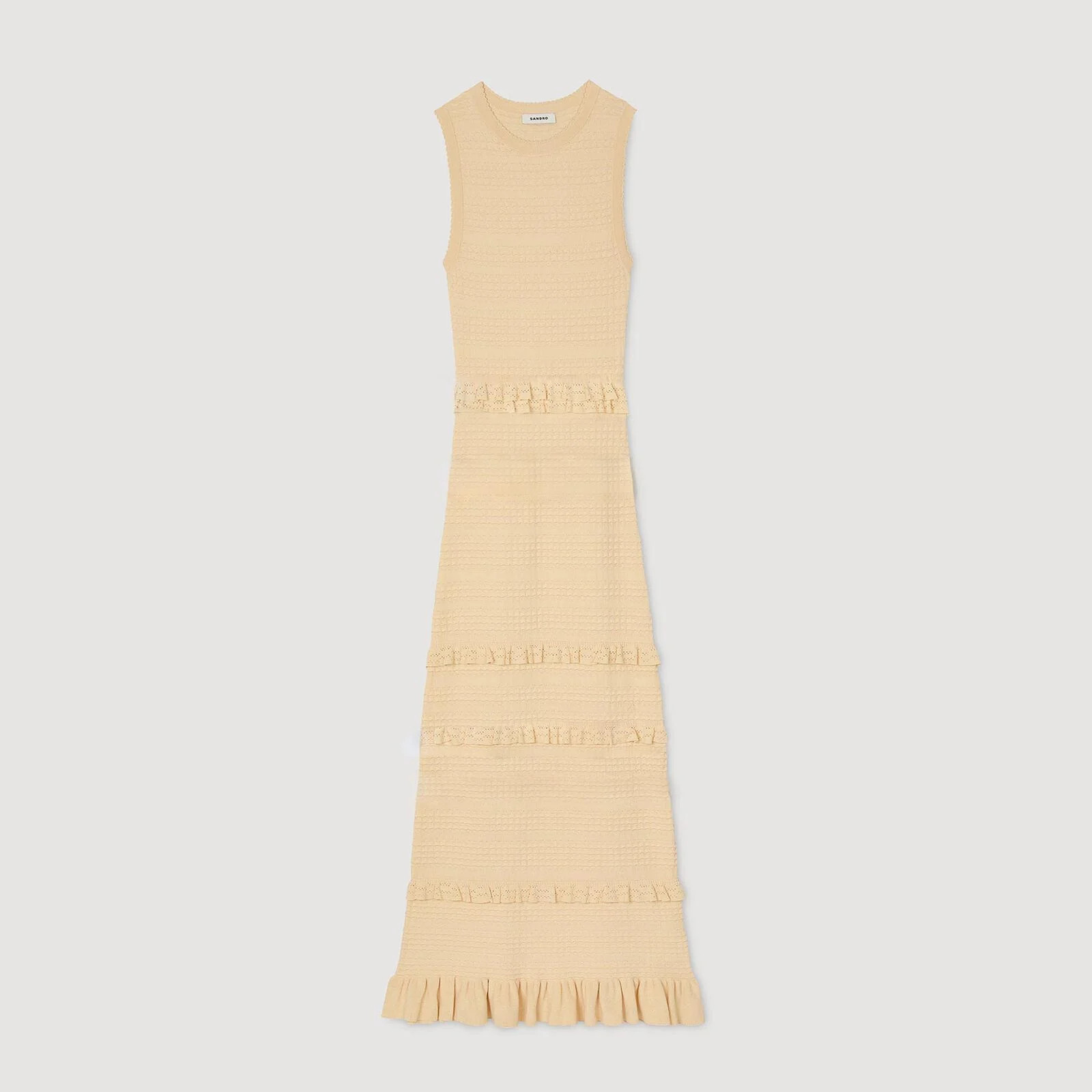 Ruffled knit maxi dress | Sandro US | Sandro-Paris US