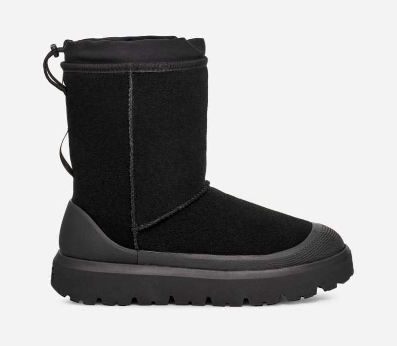 UGG® Classic Short Weather Hybrid Suede/Waterproof Classic Boots in Black/Black, Size M 11/W 12 | UGG (US)