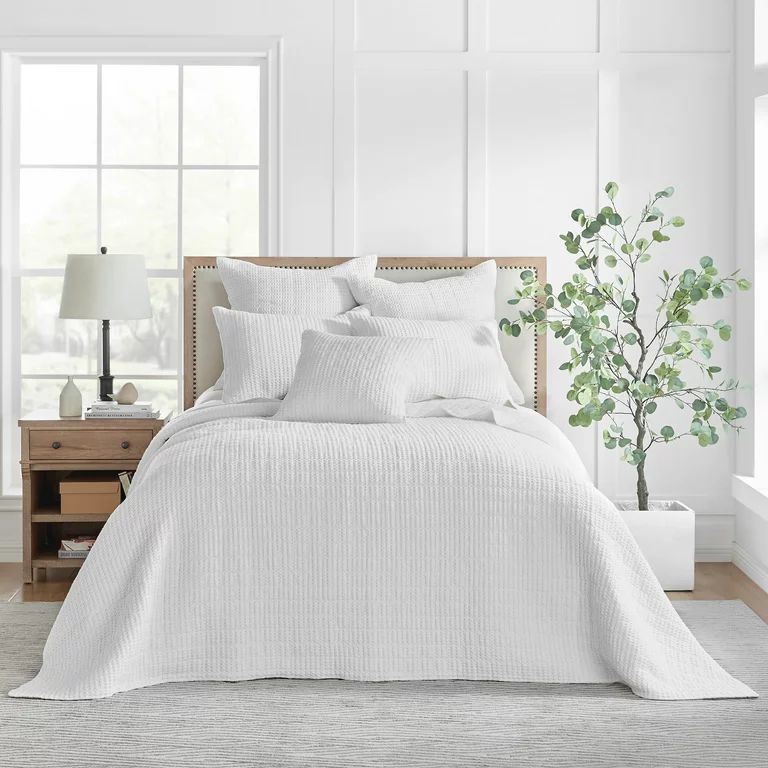 Levtex Home - Mills Waffle - Queen Bedspread Set - Bright White Cotton Waffle - Bedspread Size (1... | Walmart (US)