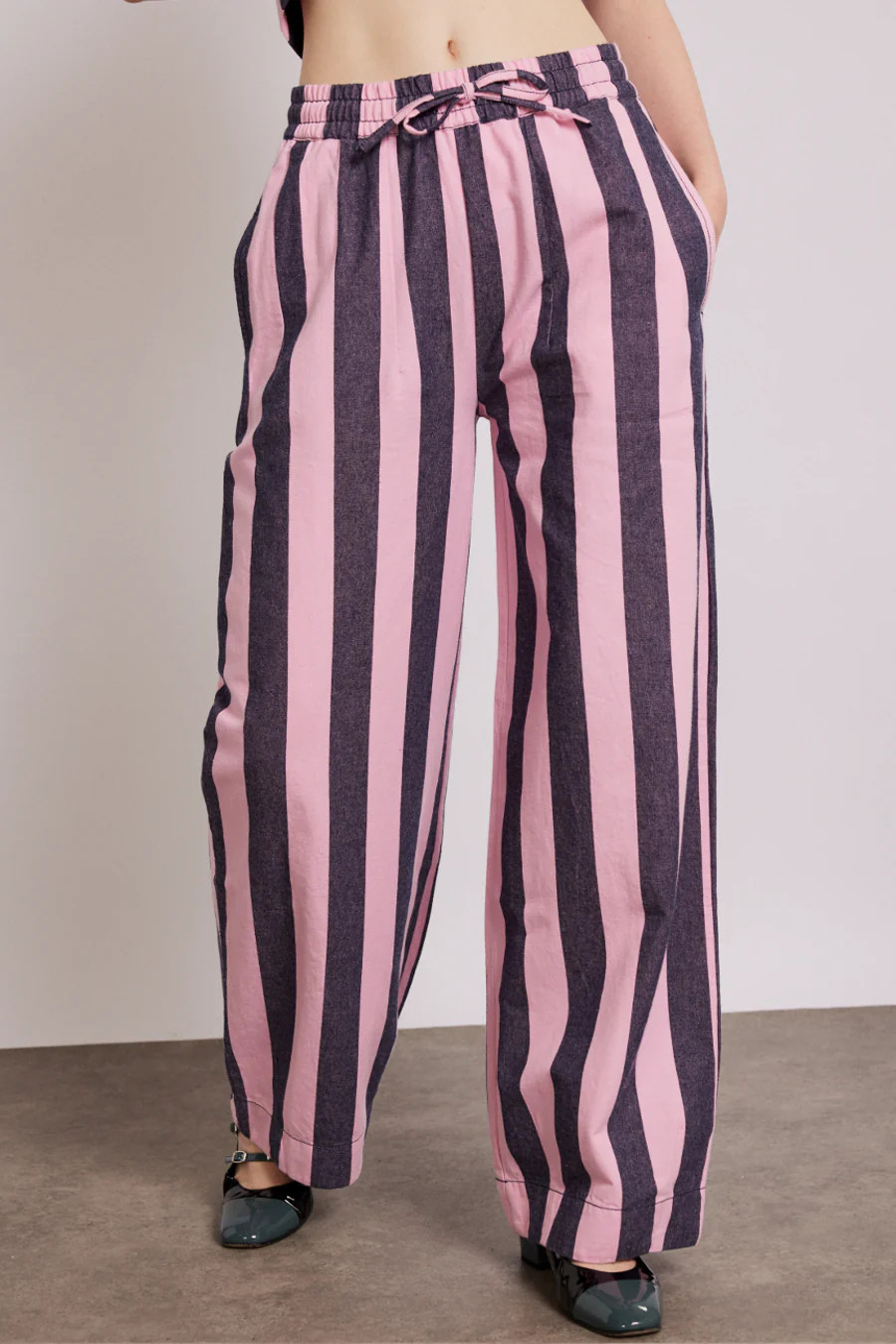 rafe pants - pink navy stripe | Damson Madder