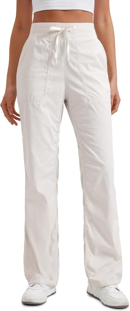 CRZ YOGA Lightweight Straight Leg Workout Pants for Women 28"/30"/32" - Ruched Casual Work Athlet... | Amazon (US)