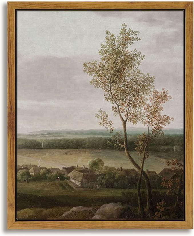 InSimSea Framed Canvas Prints Art Vintage Decor, Home Farmhouse Decor View of the Country Paintin... | Amazon (US)