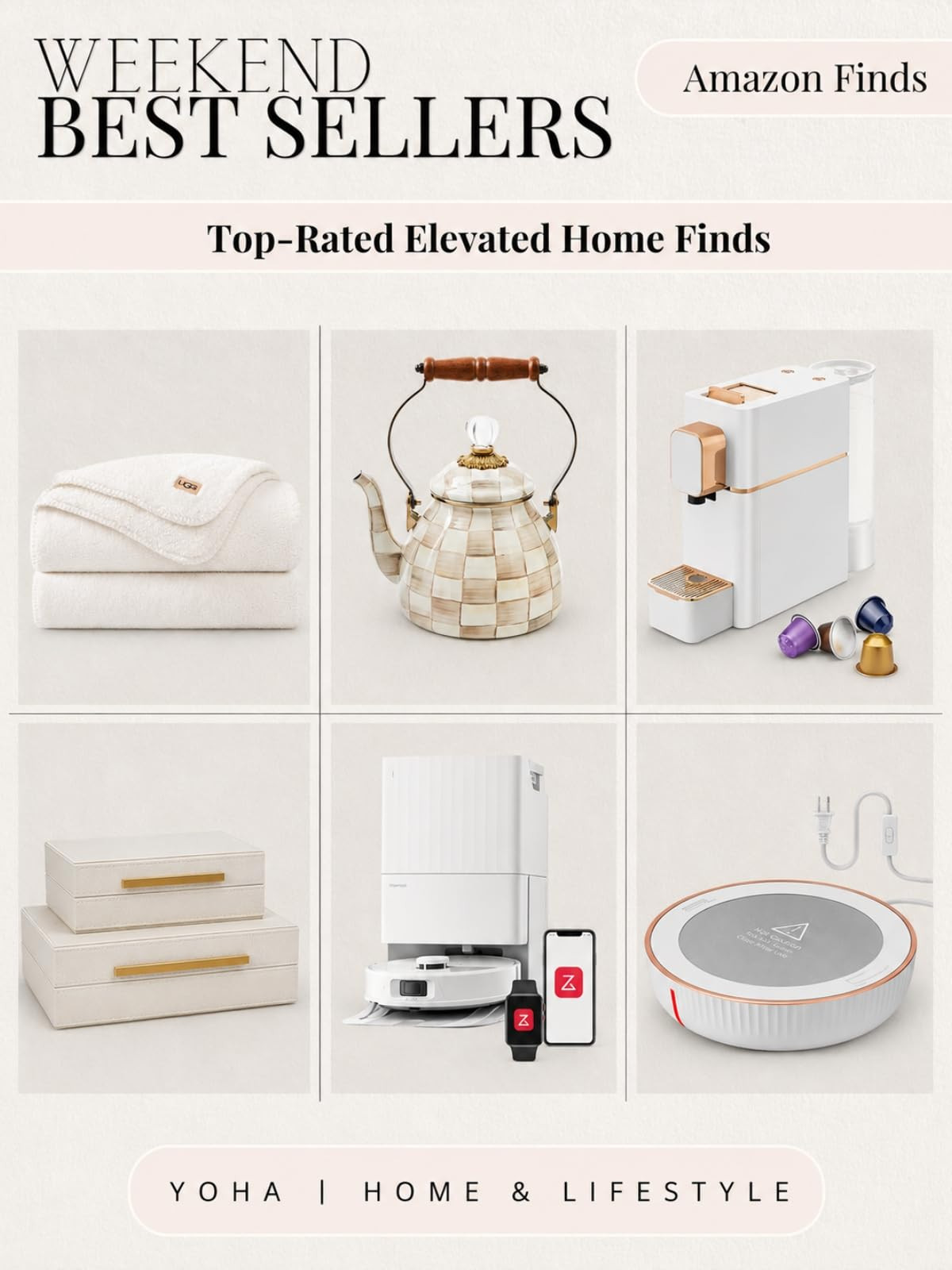 Weekend Best Sellers: Elevate your home with these top-rated Amazon finds! From a cozy UGG throw blanket to a stylish tea kettle and a powerful robot vacuum, these essentials will bring comfort and style to your space. Everything linked below for you! 🫶

#AmazonHome #HomeEssentials #KitchenFinds #BedroomMustHaves
 

 #LTKHome