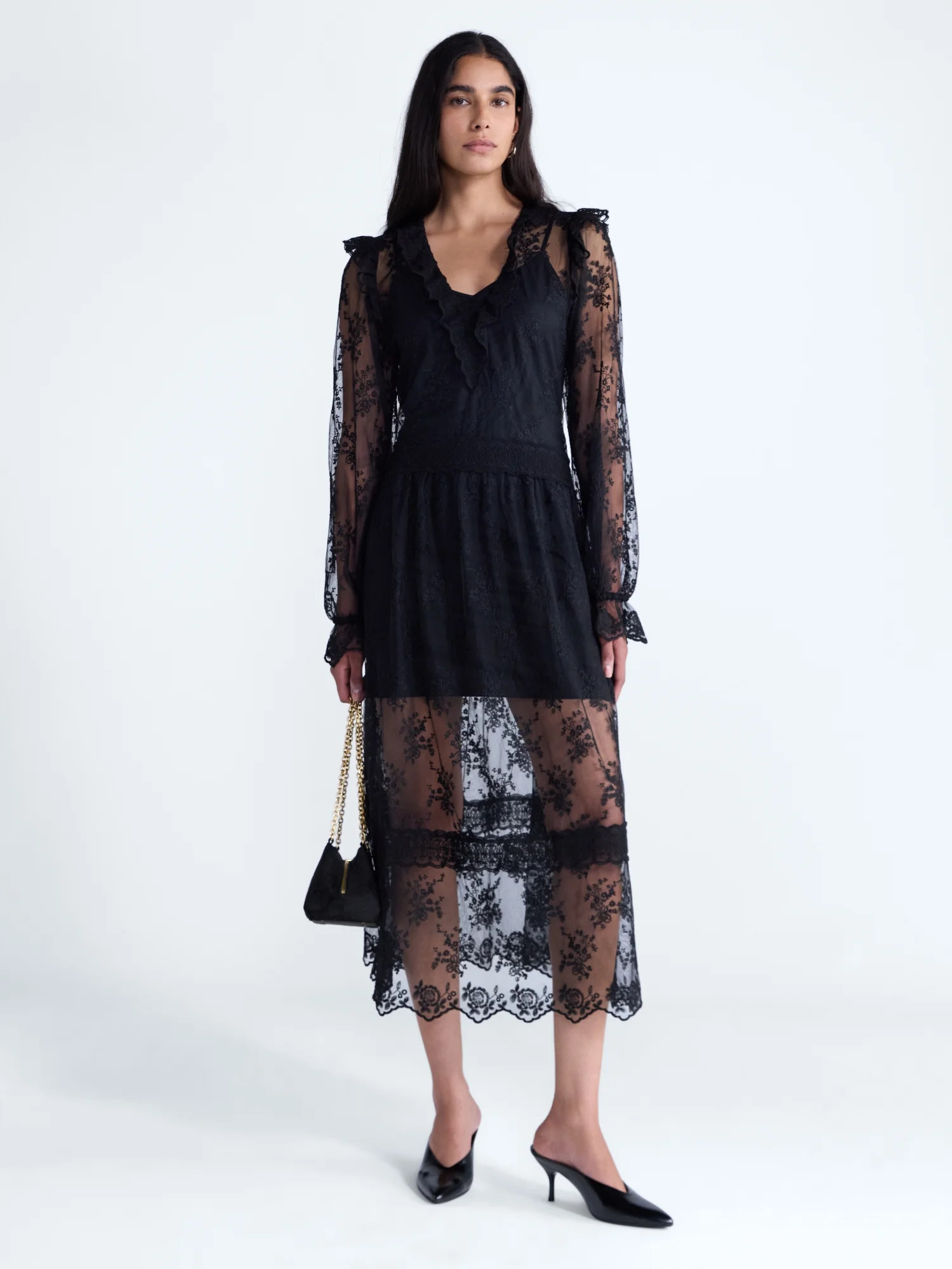 Scoop Women's All Over Lace Maxi Dress, Sizes XS-XXL | Walmart (US)