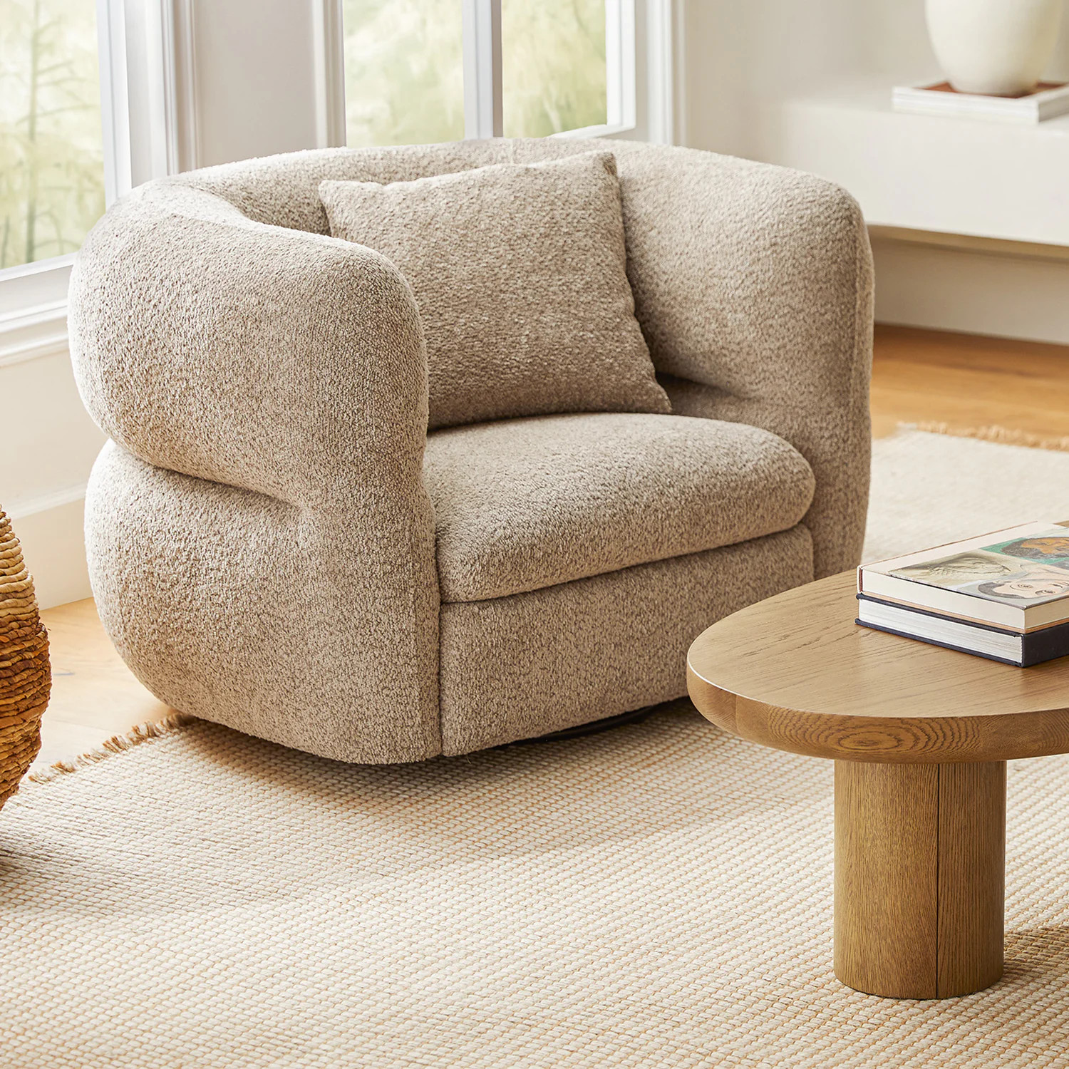 Quinn 40.5" Swivel Lounge Chair - Nouna Mushroom | Article