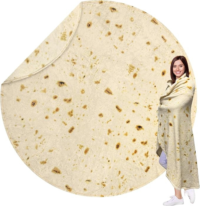HDFK Tortilla Blanket Adult Size Beige Yellow Double Sided Throw Taco Realistic Food Blankets Lig... | Amazon (US)