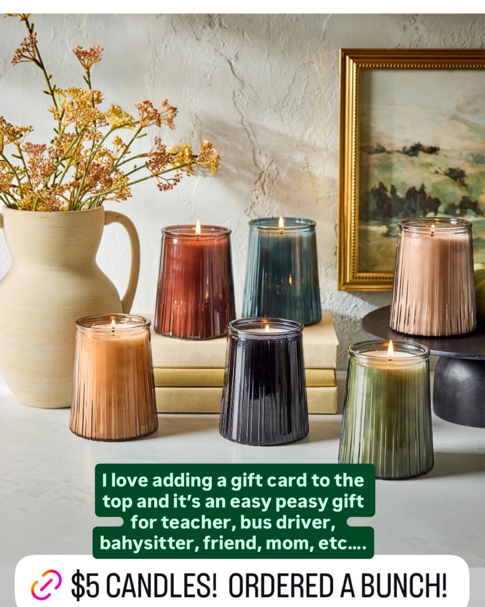 Gift ideas
$5 gifts 
Teacher gifts 
Babysitter gift 
Candles
Walmart home
Walmart rollback 
Holiday candles 

#LTKHome #LTKSaleAlert #LTKGiftGuide