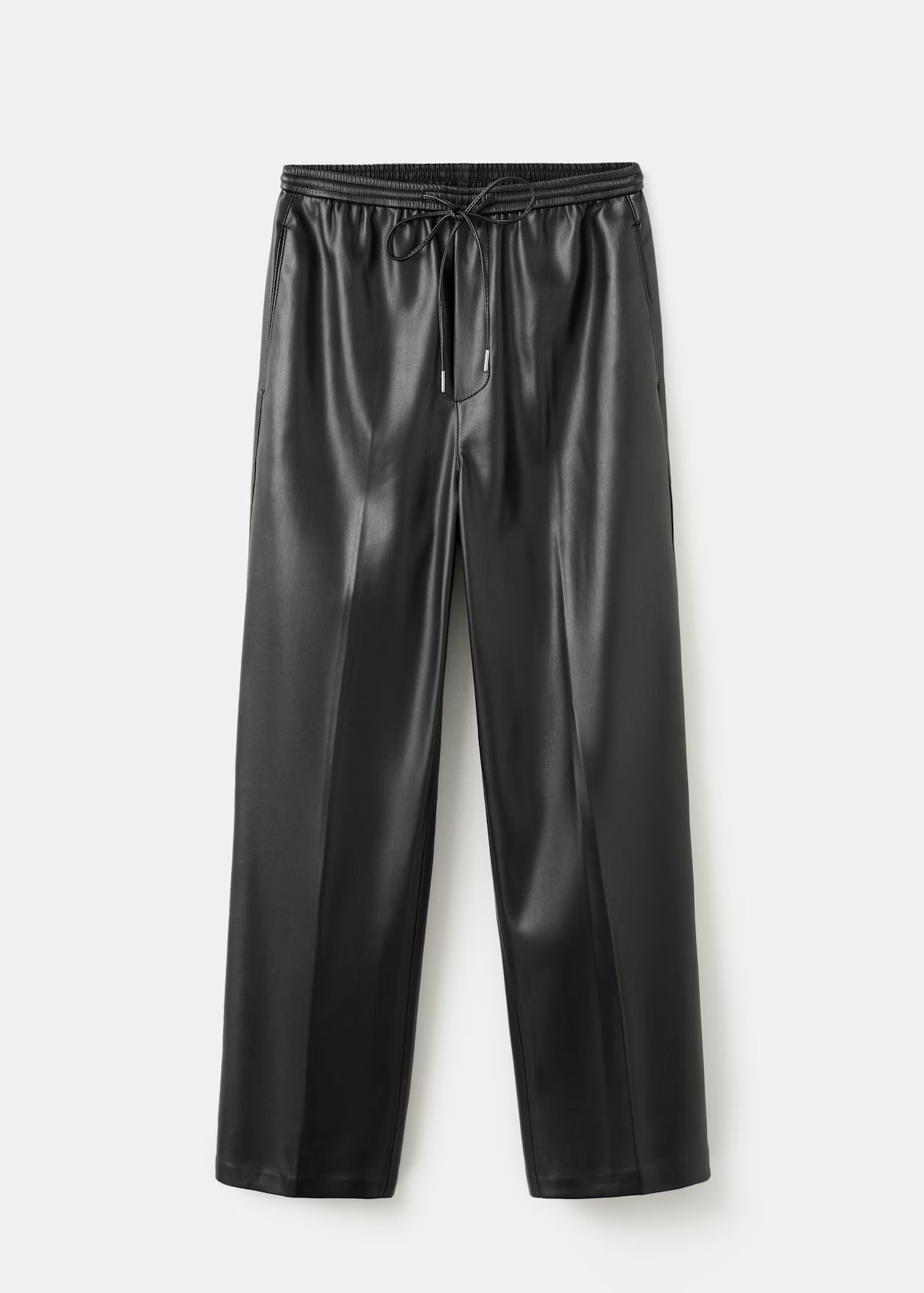 Faux-leather pants with elastic waist | Mango (US/MX/AU)