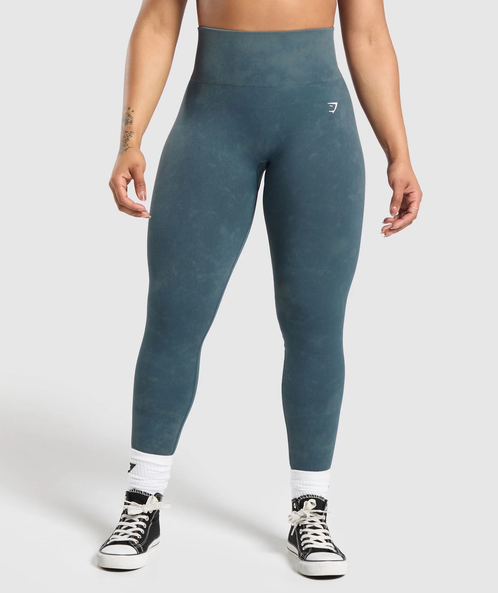 Gymshark Gains Seamless Leggings - Titanium Blue | Gymshark US