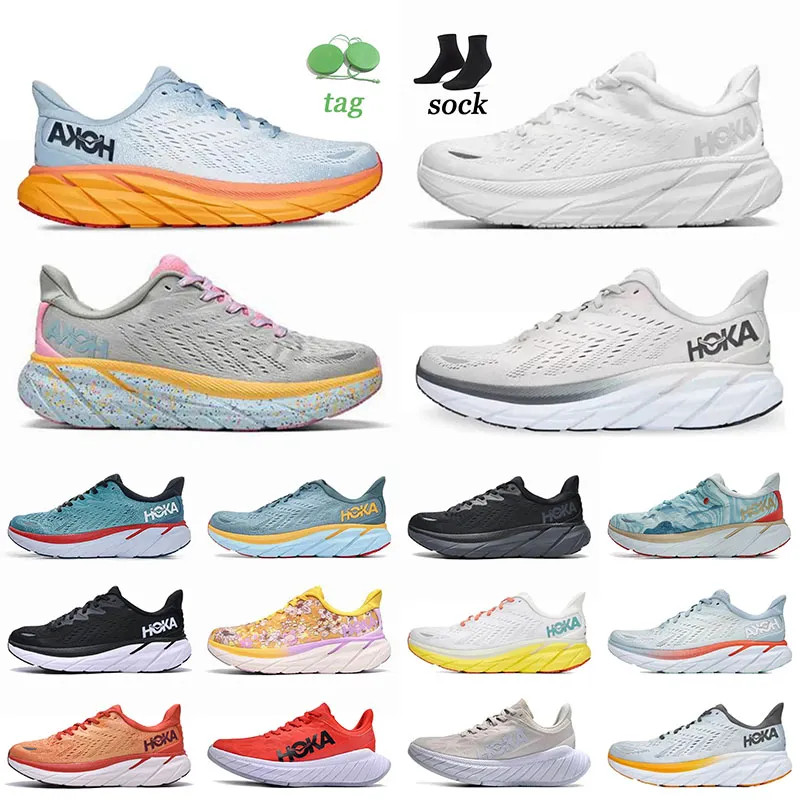 hoka clifton 8 Mens Outdoor Shoes white Sneakers Women hoka Shoes Summer Song ice flow lunar rock... | DHGate