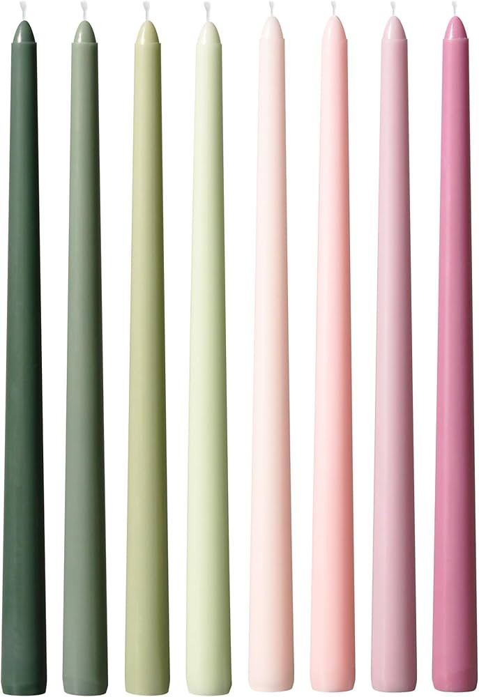 Viyffo 12 Inch Green and Purple Taper Candles Unscented Smokeless | Amazon (US)
