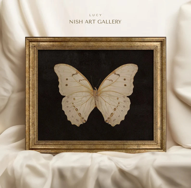 Vintage Art Prints FRAMED | Butterfly Wall Art | Gothic Wall Decor | Moody Decor | Dark Academia ... | Etsy (US)