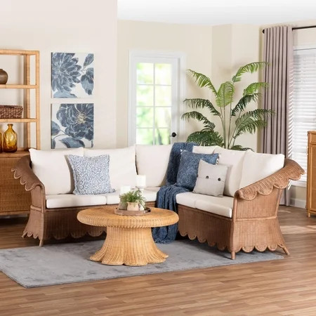 bali & pari Detta Boho Sectional Set, 3-Piece, Peanut Brown | Walmart (US)