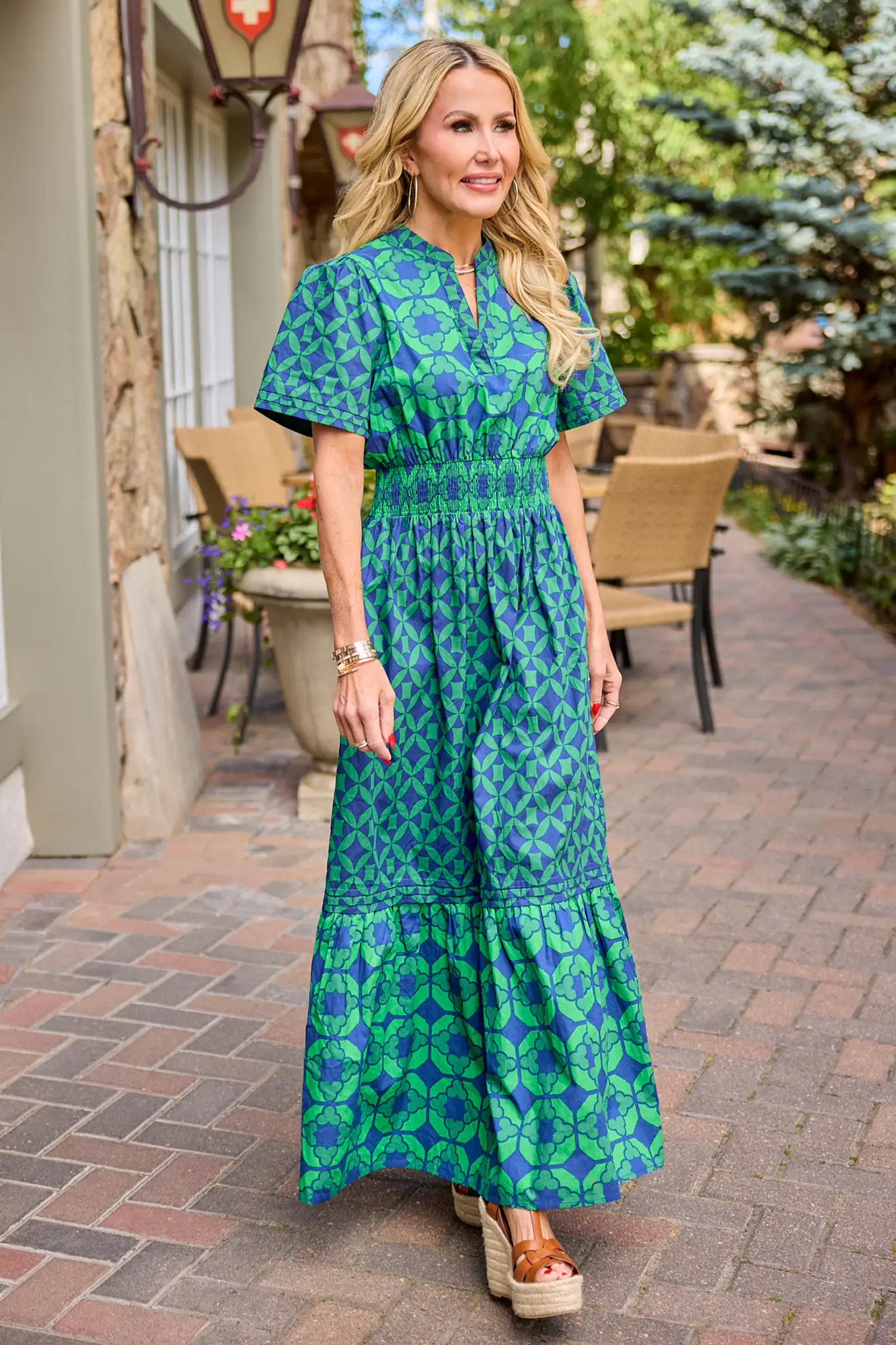 Isabella Green Printed Maxi Dress | Avara