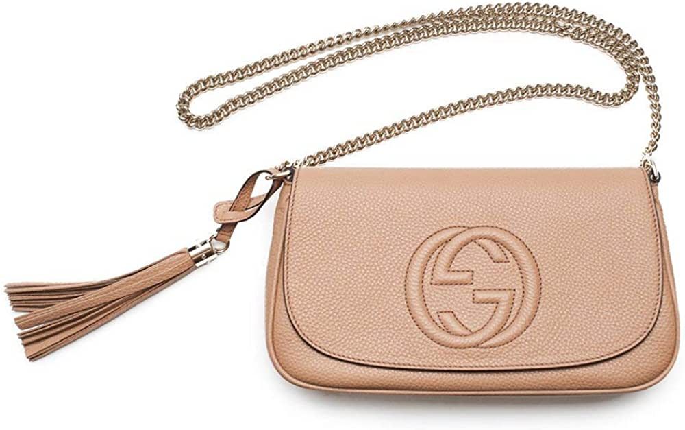 Gucci Soho Camelia Rose Beige Light Tan Leather shoulder bag New | Amazon (US)