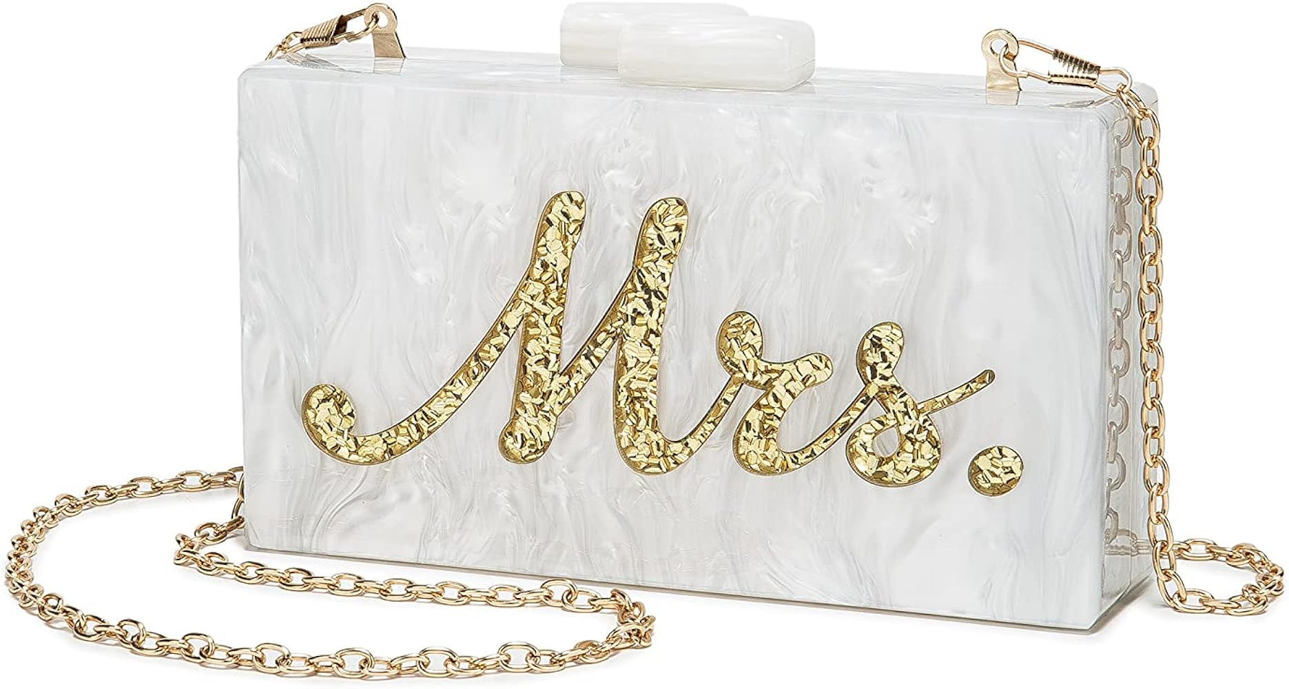 Bride Clutch Purse Acrylic MRS Evening Bag Handbag for Women Wedding Day Bridemaid Party Dinner P... | Amazon (US)