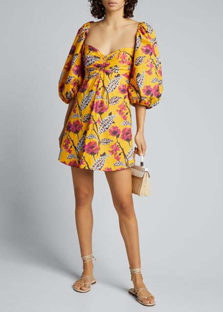A.L.C. Elle Floral Puff-Sleeve Mini Dress | Bergdorf Goodman