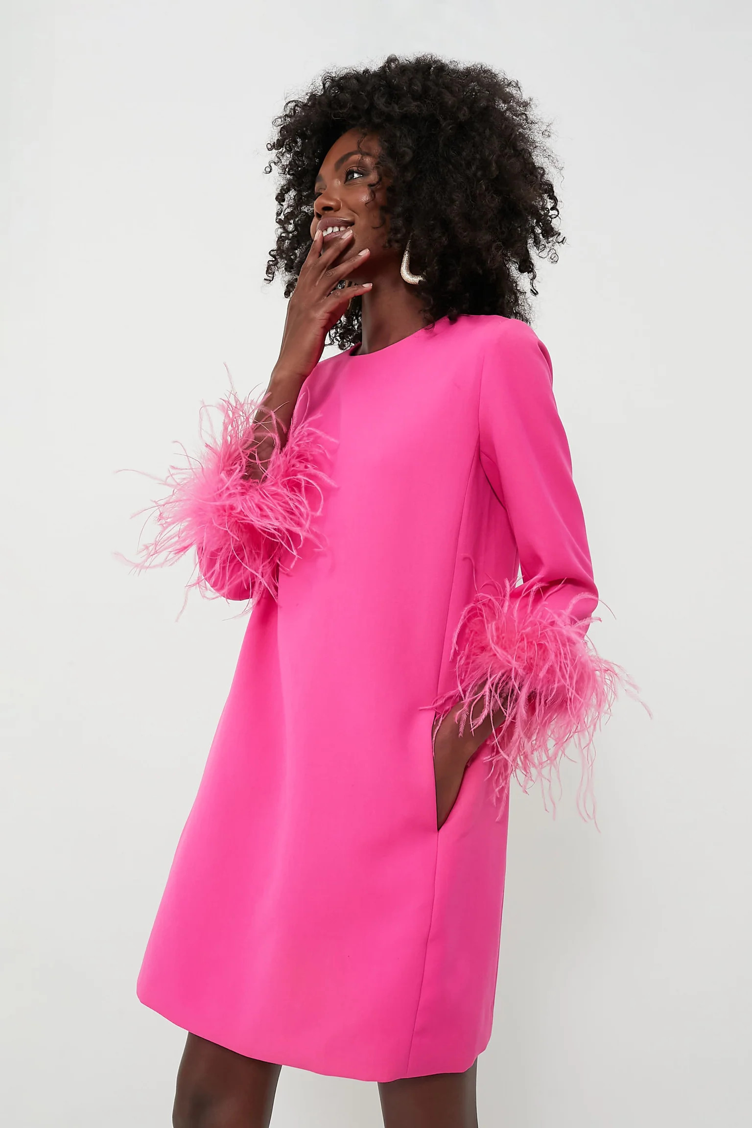 Hot Pink Feather Mod Mary Dress | Tuckernuck (US)