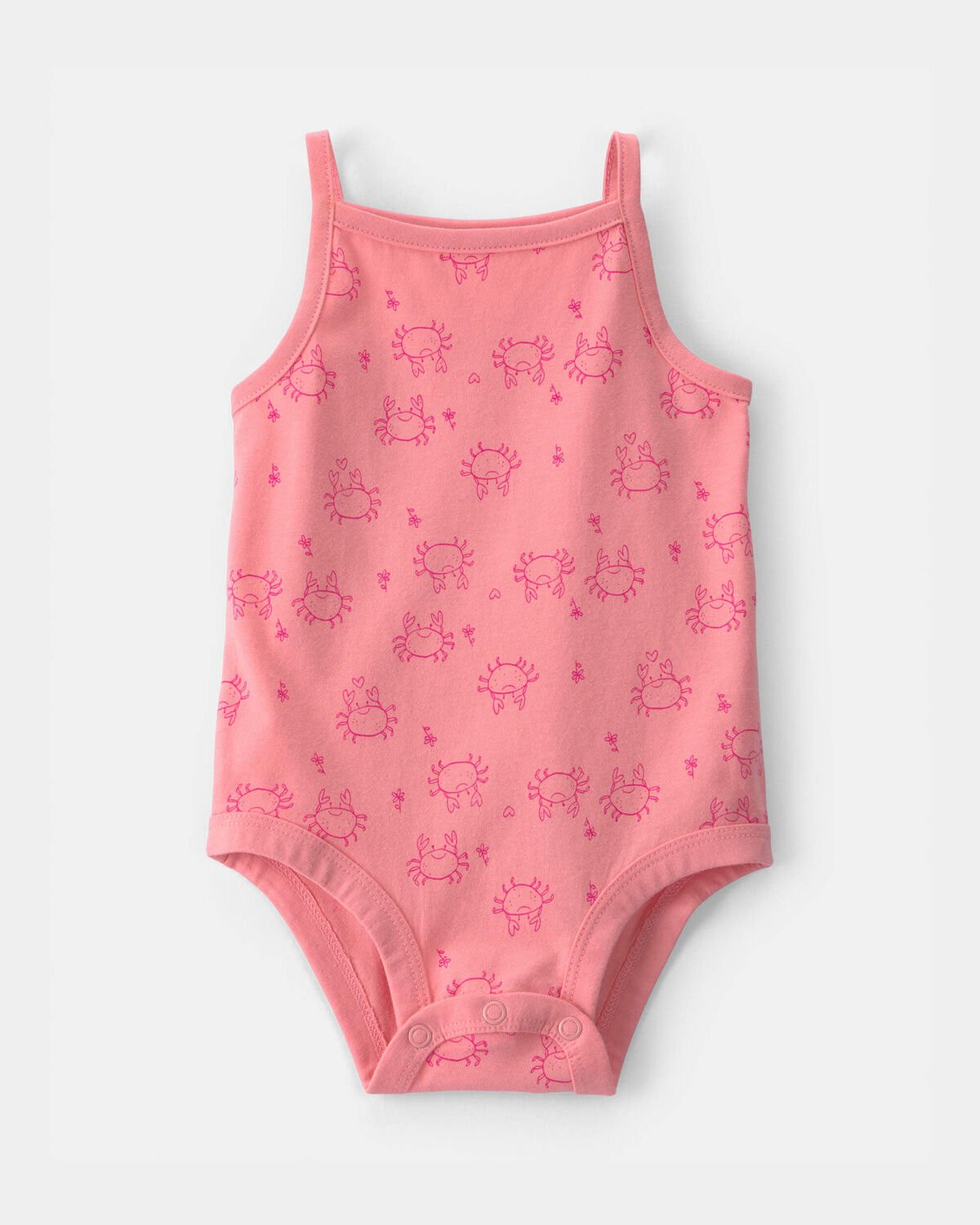 Baby Girl Crab Sleeveless Graphic Bodysuit - Coral | Carter's Inc