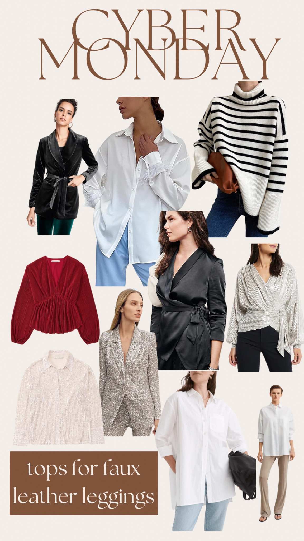 Cyber Monday: tops to wear with faux leather leggings! Holiday outfits / Christmas outfits / 

#LTKCyberweek #LTKstyletip #LTKsalealert