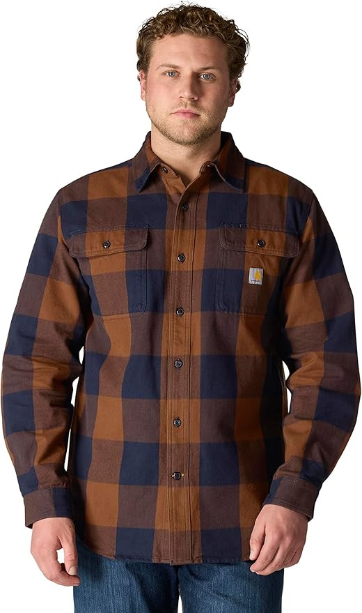 Carhartt Men’s Loose Fit Heavyweight Flannel Long-Sleeve Plaid Shirt | Amazon (US)