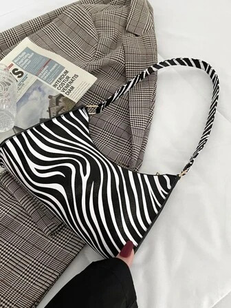 Women's Zebra Print Tote Shoulder Bag Leather Top Handle Purse Travel Handbag Clutch Wallet with ... | SHEIN