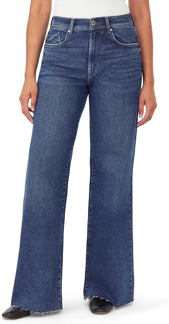 kensie Jeans for Women The Kaya Vintage Straight High-Rise Wide Leg Raw Hem 32-Inch Inseam, Size ... | Amazon (US)