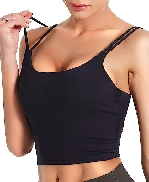 CELER Women's Padded Sports Bra Double Longline Crop Tank Top Fitness Yoga Workout Top | Amazon (US)