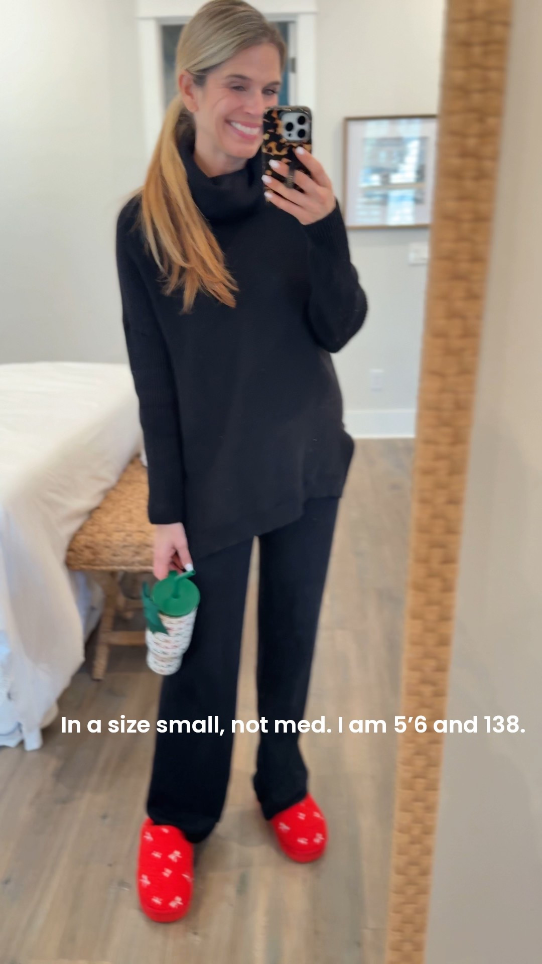 Cozy sweater set, dress it up or down! I’m in a small. Runs roomy!!
Bow comfy slippers, Holiday swig on sale 

#LTKGiftGuide #LTKFindsUnder100