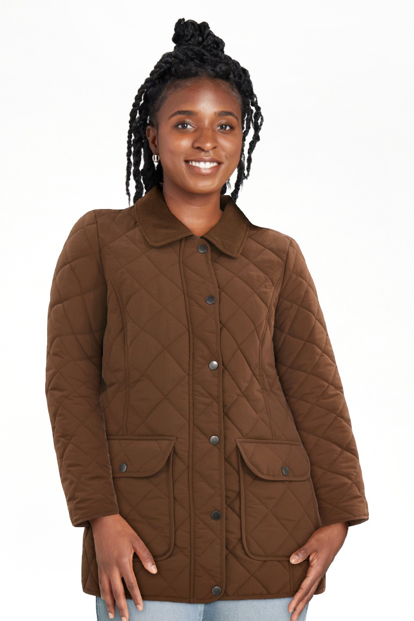 Time and Tru Women's Quilted Barn Coat, Midweight, Sizes XS-3X | Walmart (US)