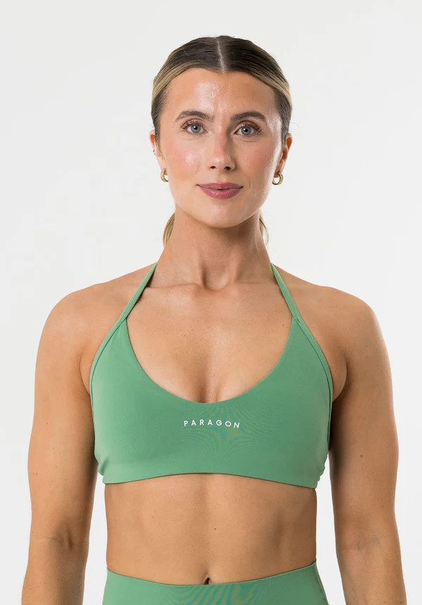 FormLux™ Enhance Halter Sports Bra Avocado | Paragon Fitwear