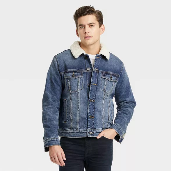 Men's Sherpa Jean Jacket - Goodfellow & Co™ Blue | Target