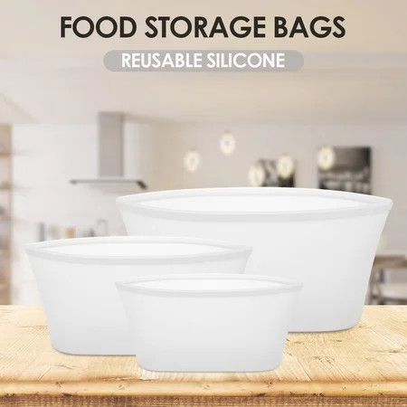 3pcs Reusable Silicone Food Storage Bags Food Preservation Bags Food Container Leakproof for Vegetab | Walmart (US)