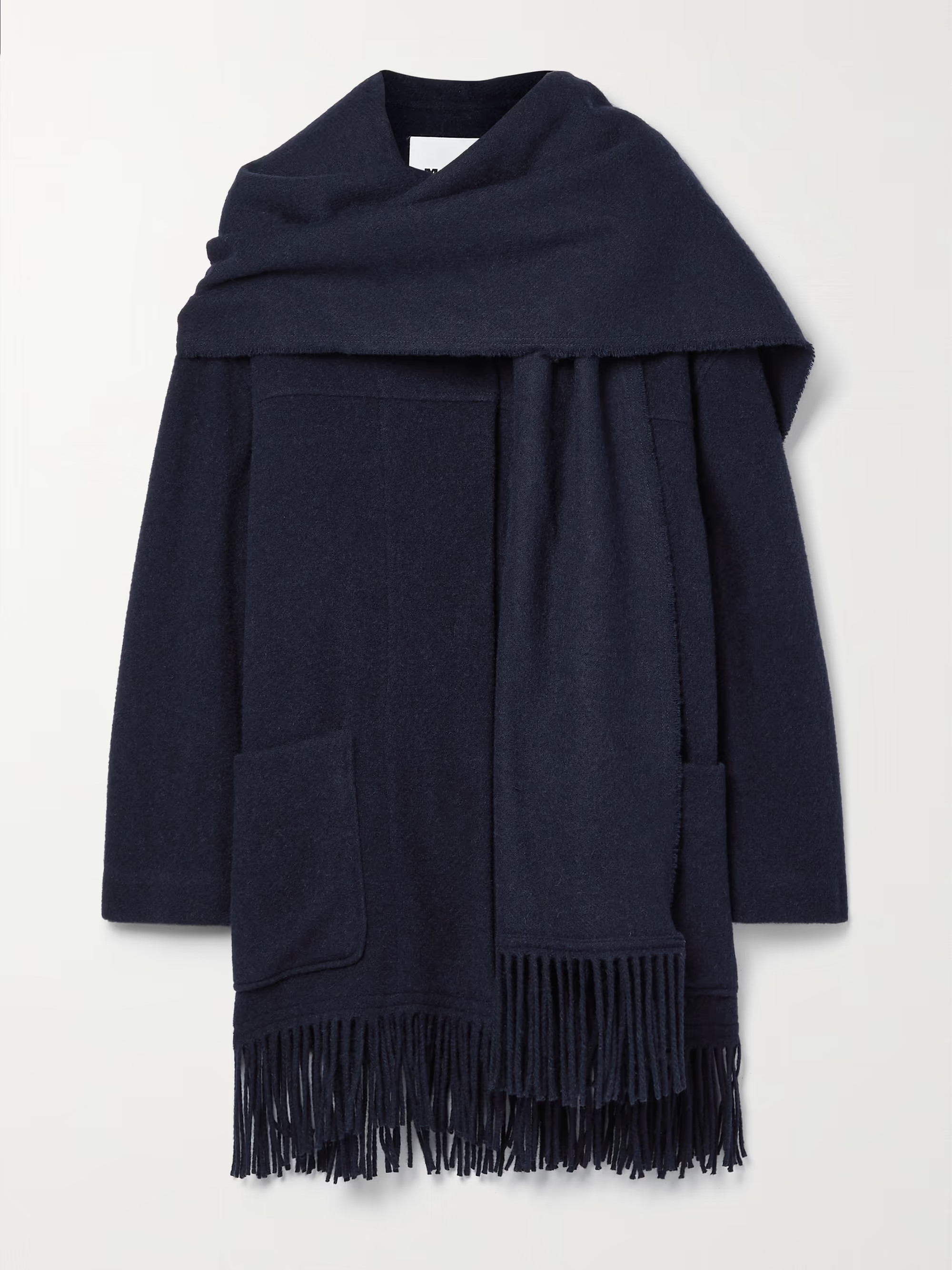 Faty scarf-detailed fringed wool-blend coat | NET-A-PORTER (UK & EU)