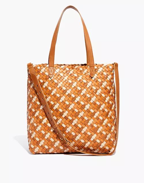 The Medium Transport Tote: Woven Leather Edition | Madewell