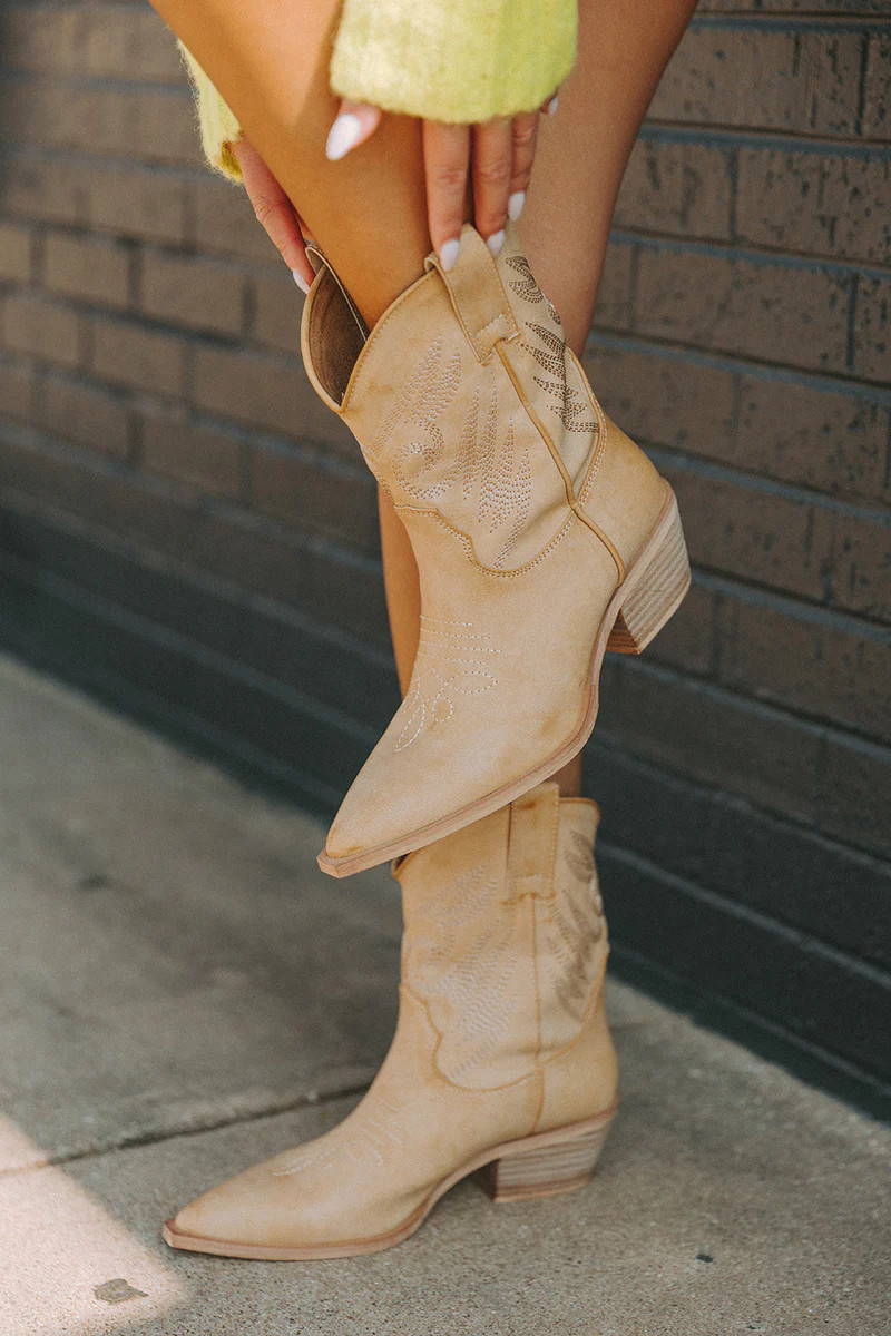 BuddyLove X ShuShop | Zahara Western Boot | Natural | BuddyLove