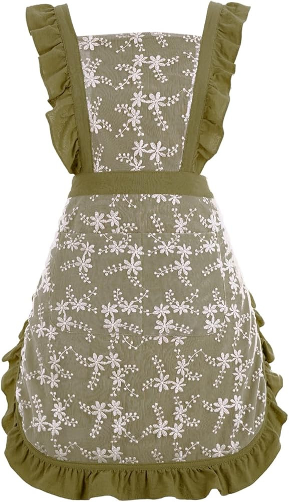 Pinknoke Vintage Pinafore Apron Dress for Women with Pockets Cute Floral Chef Aprons for Kitchen ... | Amazon (US)