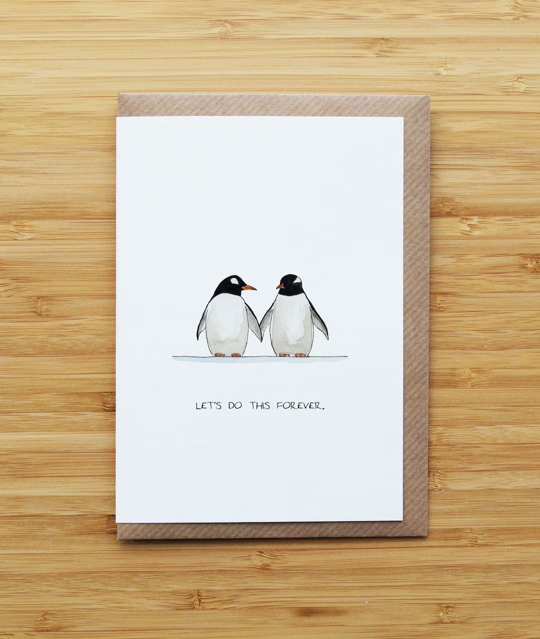 Penguin Love Card or Print | Etsy (CAD)