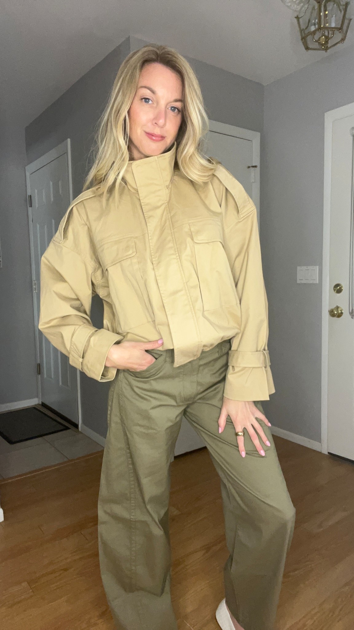 Ultimate cool girl vibe. I’m wearing size medium in this cargo utility twill jacket, and I’m wearing 28 long in these green barrel style green pants. I’m obsessed with this look! It’s beyond. On sale! Both pieces are under $80!

#LTKStyleTip #LTKSaleAlert