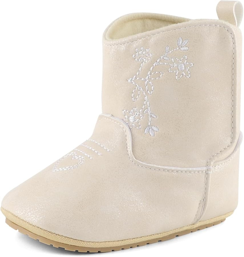 ESTAMICO Baby Girls Embroidery Western Boots | Amazon (US)