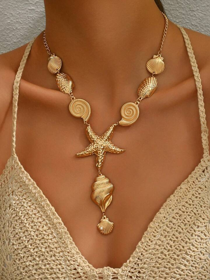 1 Pair New Creative Collarbone Sea Style Pendant Necklaces | SHEIN