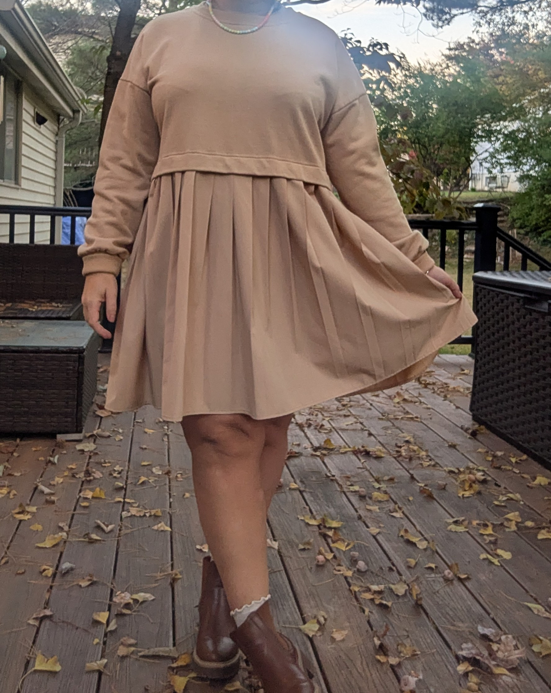 Dress sized down, boots tts, socks linked 

 #LTKMidsize #LTKPetite #LTKStyleTip