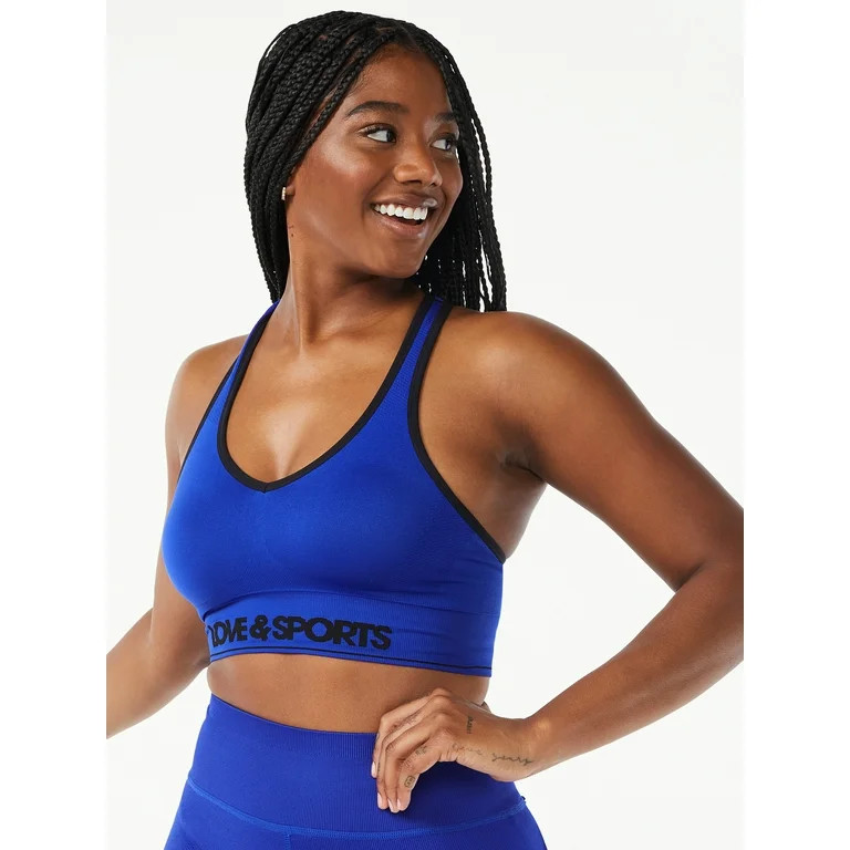 Love & Sports Women's Seamless Plunge Sports Bra - Walmart.com | Walmart (US)