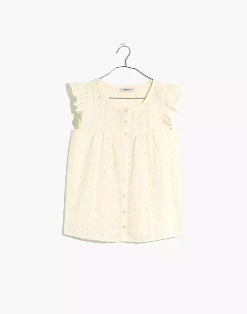 Petite Ruffle-Sleeve Bib Top | Madewell