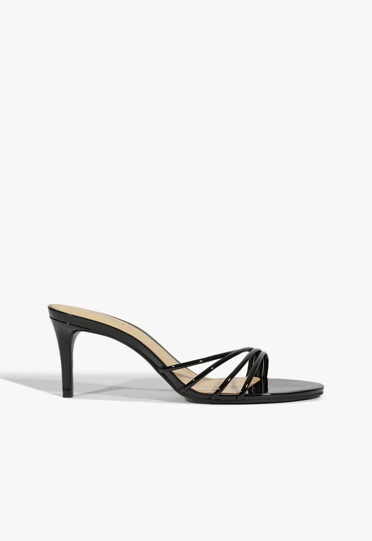 Inez Mule Black Mid Stiletto Heel Sandal | Schutz (US)