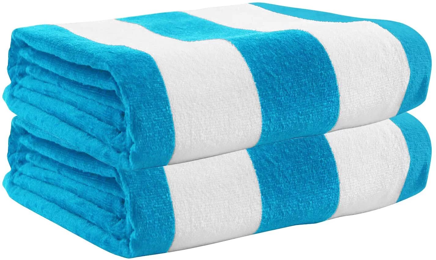 Exclusivo Mezcla 100% Cotton 2-Pack Oversized Cabana Striped Large Beach Towel Set, Pool Towel, B... | Walmart (US)